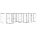 vidaXL Outdoor Dog Kennel Galvanised Steel 14.52 m²