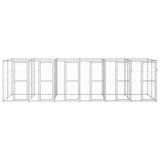 vidaXL Outdoor Dog Kennel Galvanised Steel 14.52 m²