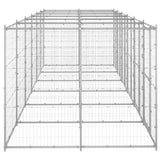 vidaXL Outdoor Dog Kennel Galvanised Steel 14.52 m²