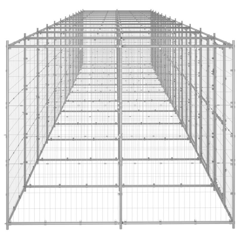 vidaXL Outdoor Dog Kennel Galvanised Steel 29.04 m²