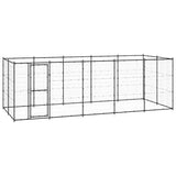 vidaXL Outdoor Dog Kennel Steel 12.1 m²