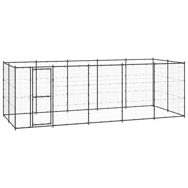 vidaXL Outdoor Dog Kennel Steel 12.1 m²