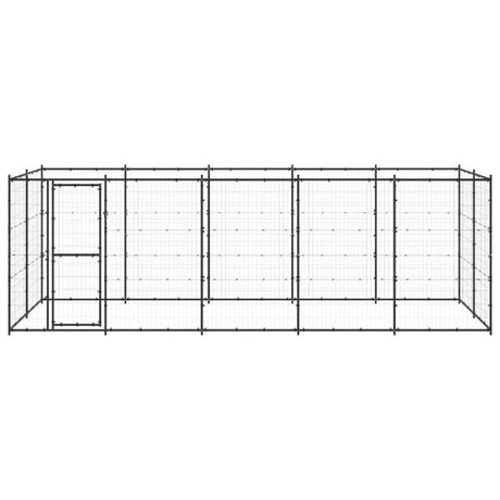 vidaXL Outdoor Dog Kennel Steel 12.1 m²