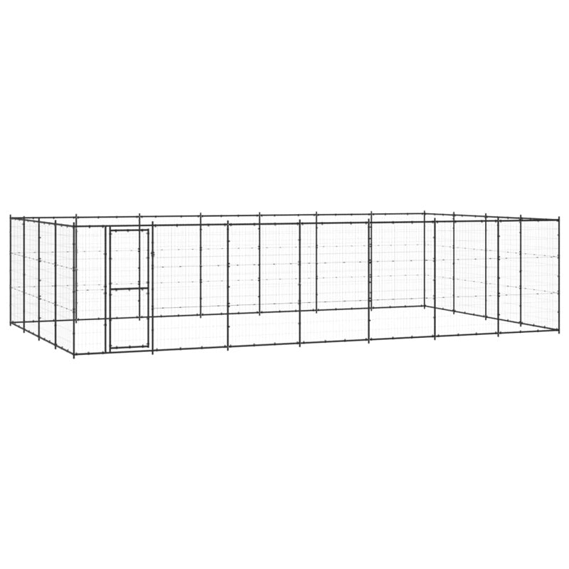 vidaXL Outdoor Dog Kennel Steel 33.88 m²