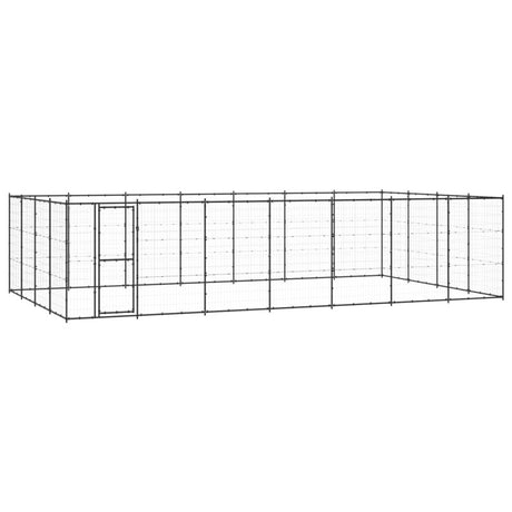 vidaXL Outdoor Dog Kennel Steel 33.88 m²