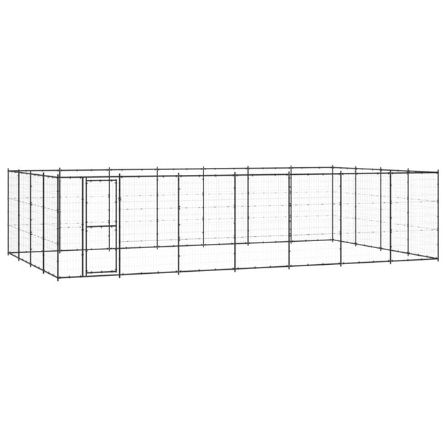 vidaXL Outdoor Dog Kennel Steel 33.88 m²