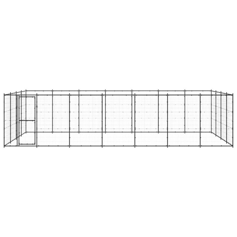 vidaXL Outdoor Dog Kennel Steel 33.88 m²