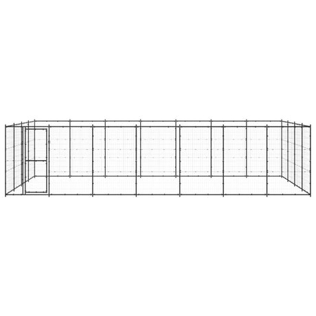 vidaXL Outdoor Dog Kennel Steel 33.88 m²