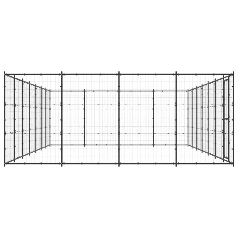 vidaXL Outdoor Dog Kennel Steel 33.88 m²