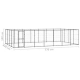 vidaXL Outdoor Dog Kennel Steel 33.88 m²