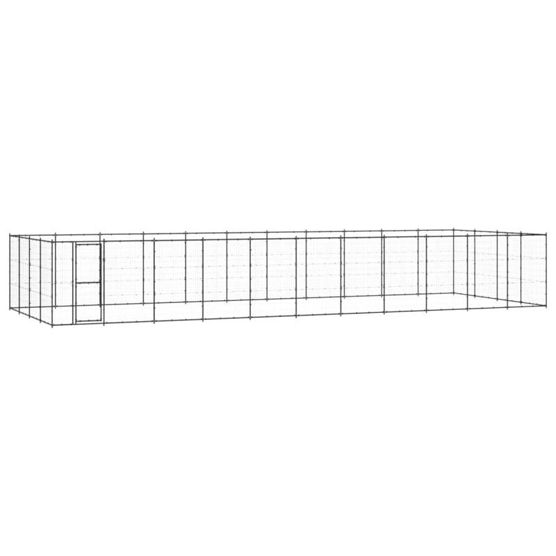 vidaXL Outdoor Dog Kennel Steel 53.24 m²