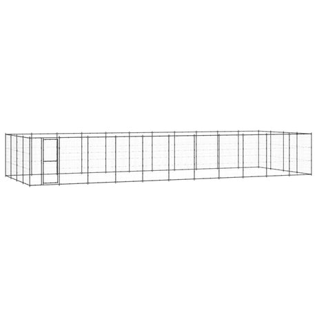 vidaXL Outdoor Dog Kennel Steel 53.24 m²