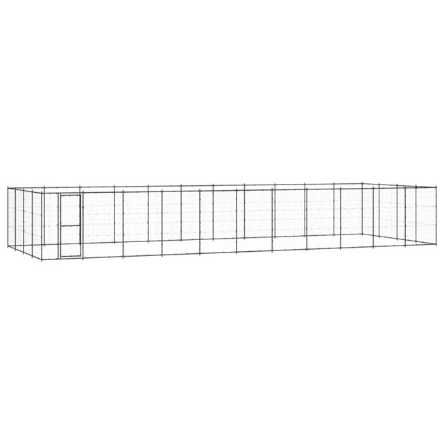 vidaXL Outdoor Dog Kennel Steel 53.24 m²