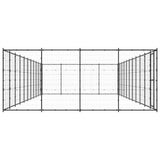 vidaXL Outdoor Dog Kennel Steel 53.24 m²