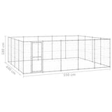 vidaXL Outdoor Dog Kennel Galvanised Steel 24.2 m²