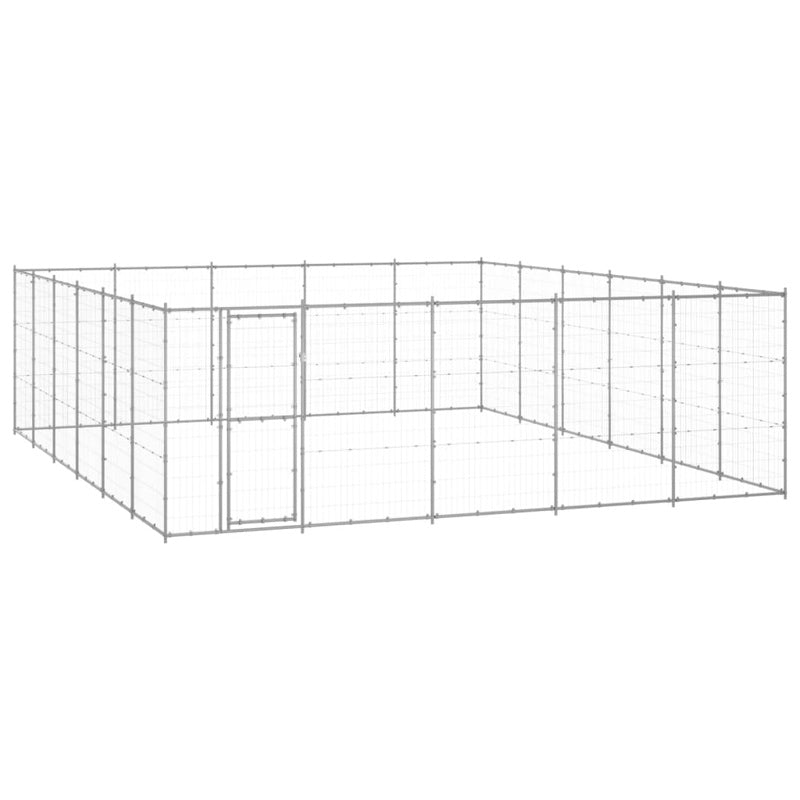 vidaXL Outdoor Dog Kennel Galvanised Steel 36.3 m²