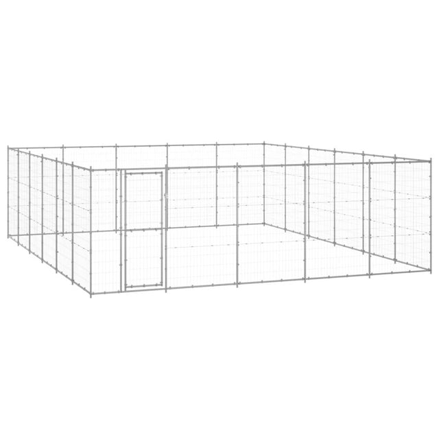 vidaXL Outdoor Dog Kennel Galvanised Steel 36.3 m²