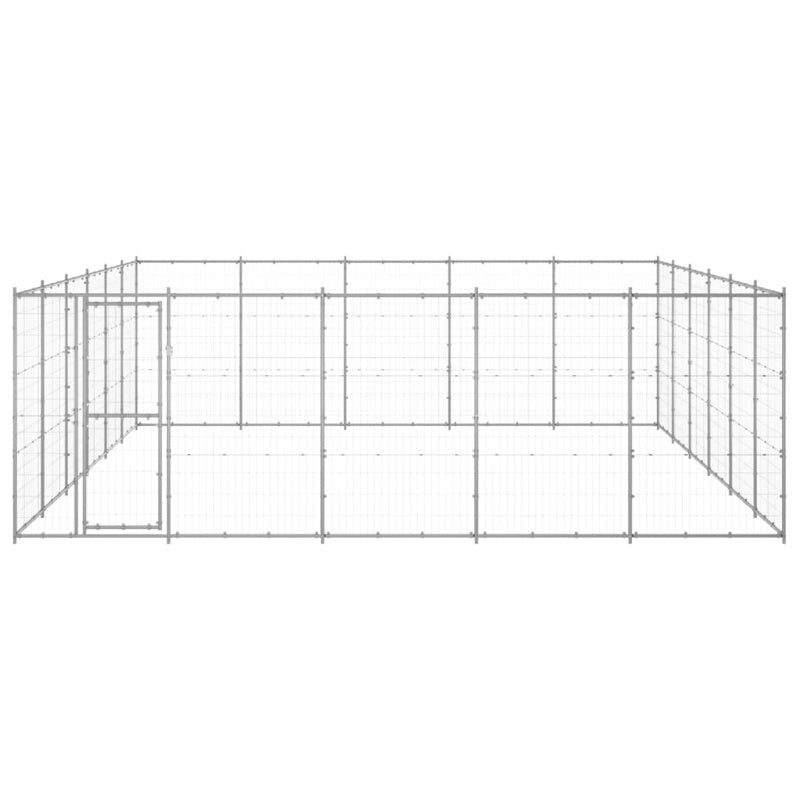 vidaXL Outdoor Dog Kennel Galvanised Steel 36.3 m²