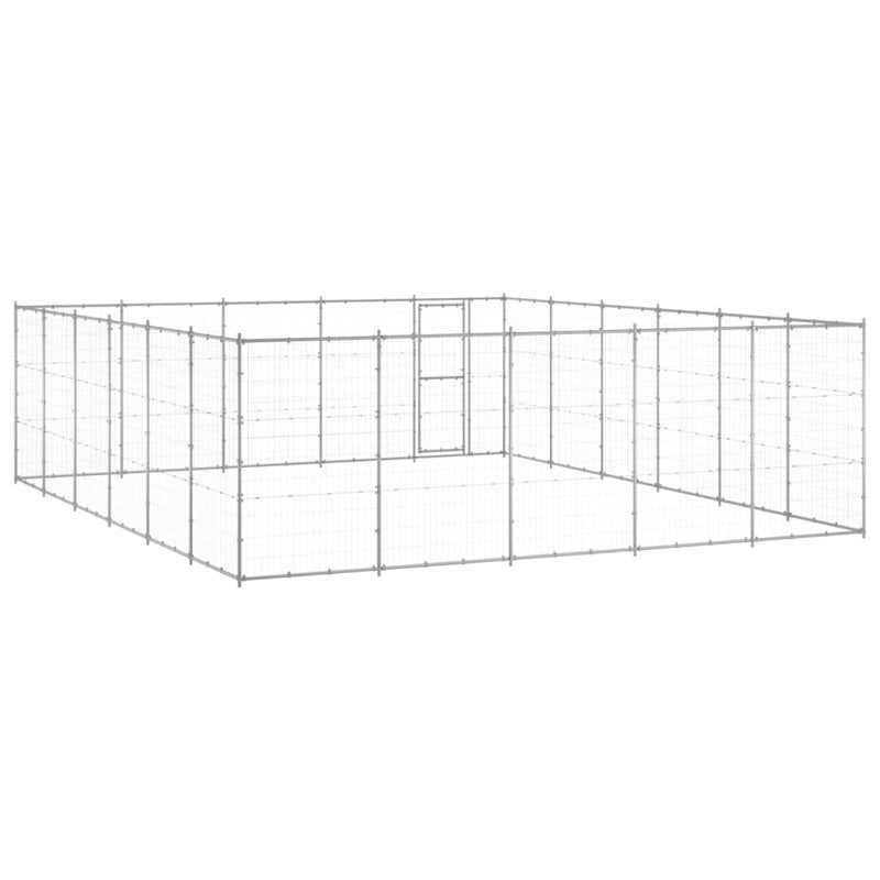 vidaXL Outdoor Dog Kennel Galvanised Steel 36.3 m²