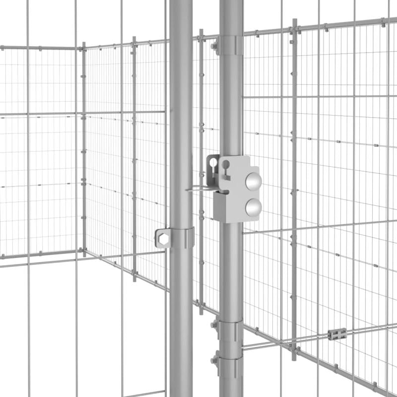 vidaXL Outdoor Dog Kennel Galvanised Steel 36.3 m²