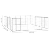 vidaXL Outdoor Dog Kennel Galvanised Steel 36.3 m²