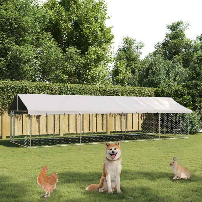 vidaXL Outdoor Dog Kennel with Roof 600x200x150 cm