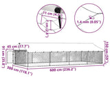 vidaXL Outdoor Dog Kennel with Roof 600x300x150 cm
