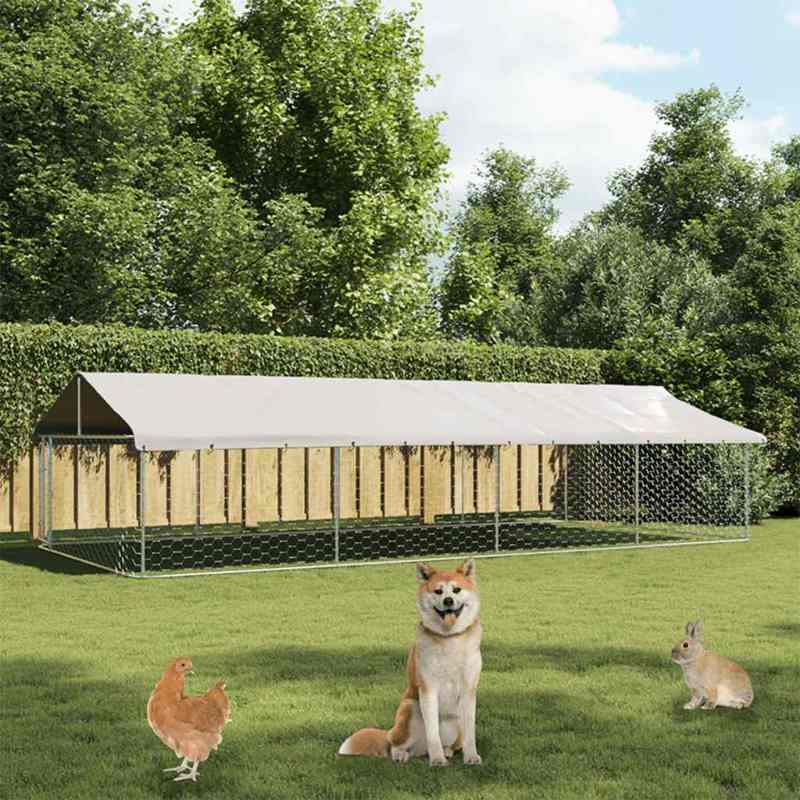 vidaXL Outdoor Dog Kennel with Roof 600x300x150 cm