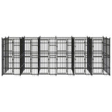 vidaXL Outdoor Dog Kennel Steel 11.06 m²