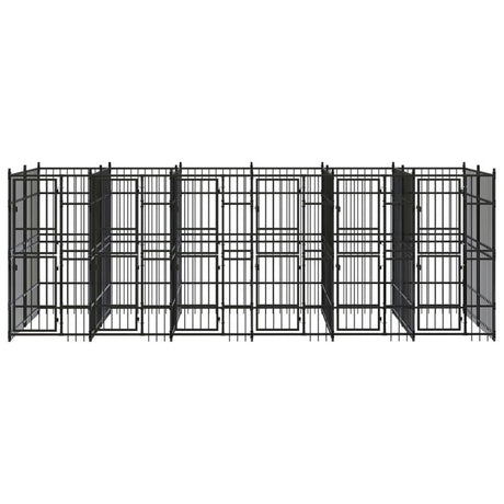 vidaXL Outdoor Dog Kennel Steel 11.06 m²