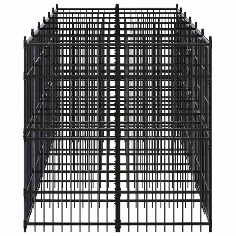 vidaXL Outdoor Dog Kennel Steel 11.06 m²