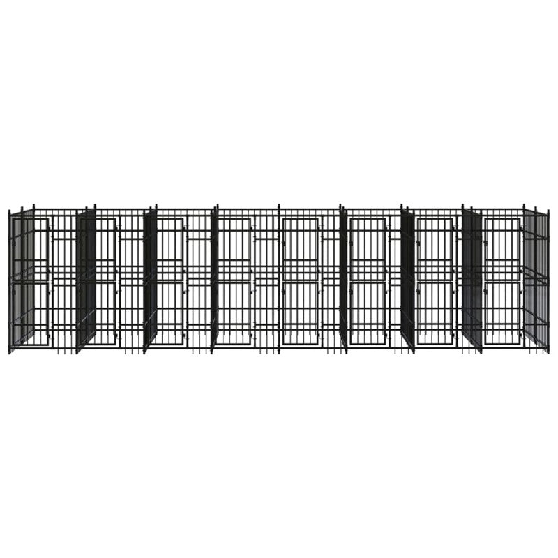 vidaXL Outdoor Dog Kennel Steel 14.75 m²