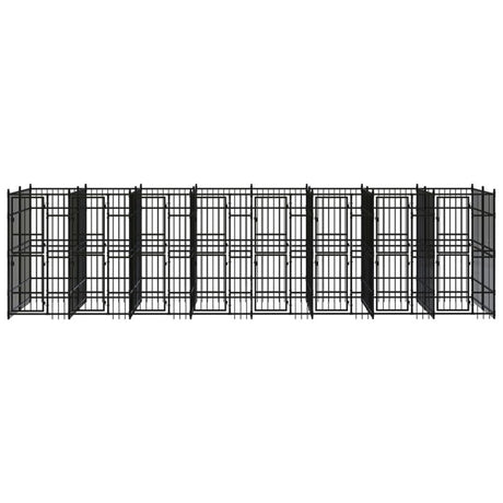 vidaXL Outdoor Dog Kennel Steel 14.75 m²