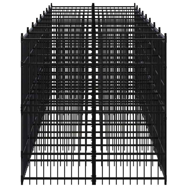 vidaXL Outdoor Dog Kennel Steel 14.75 m²