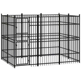 vidaXL Outdoor Dog Kennel Steel 5.53 m²