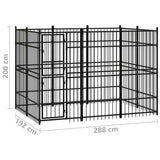 vidaXL Outdoor Dog Kennel Steel 5.53 m²