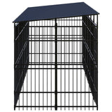 vidaXL Outdoor Dog Kennel with Roof Steel 11.06 m²