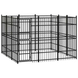 vidaXL Outdoor Dog Kennel Steel 8.29 m²