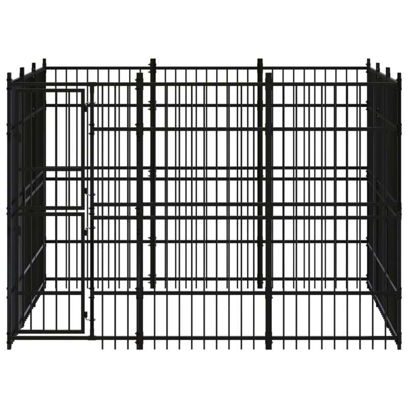 vidaXL Outdoor Dog Kennel Steel 8.29 m²