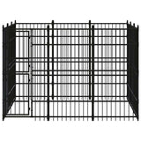 vidaXL Outdoor Dog Kennel Steel 8.29 m²