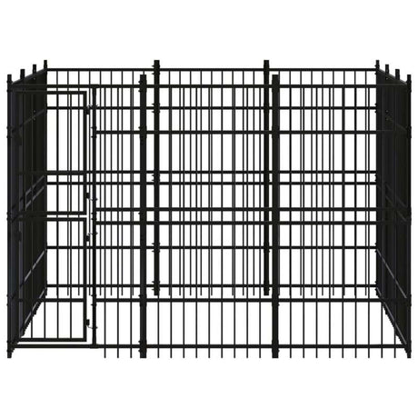 vidaXL Outdoor Dog Kennel Steel 8.29 m²