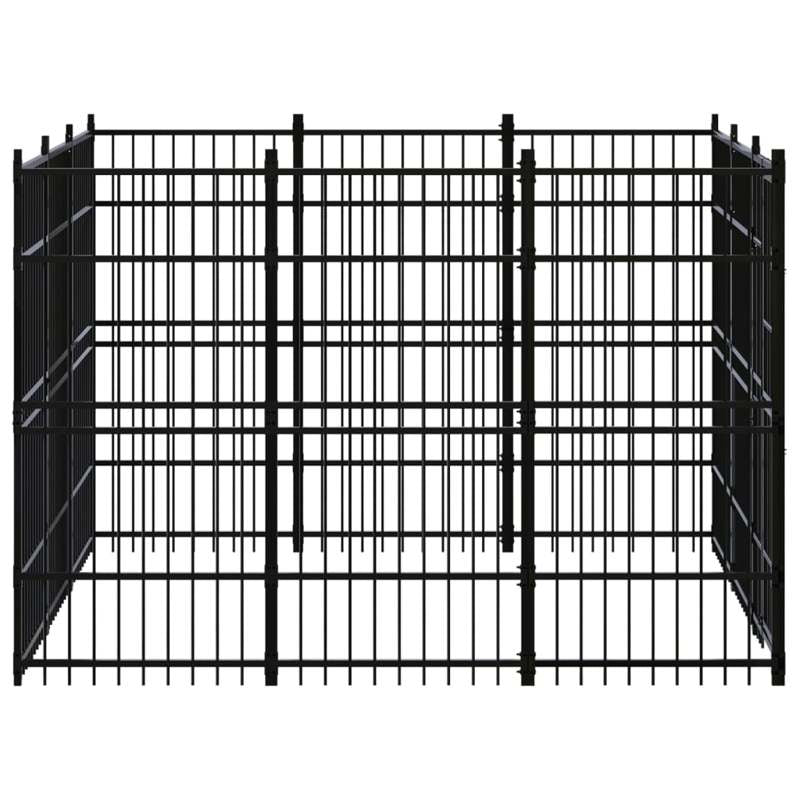 vidaXL Outdoor Dog Kennel Steel 8.29 m²