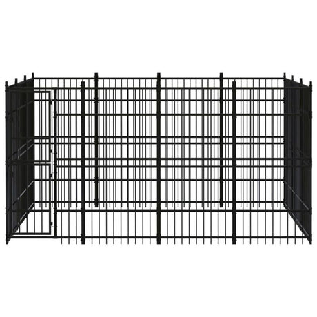 vidaXL Outdoor Dog Kennel Steel 11.06 m²