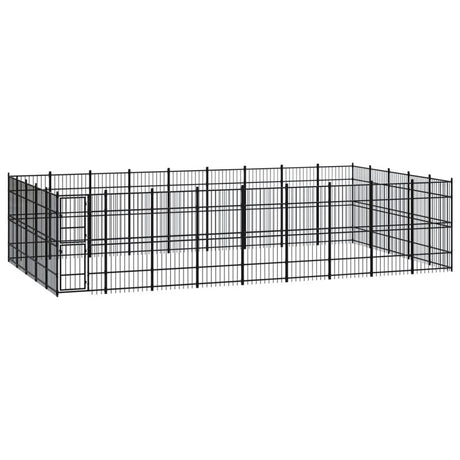 vidaXL Outdoor Dog Kennel Steel 41.47 m²