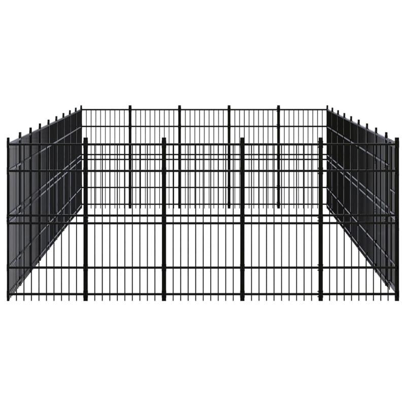 vidaXL Outdoor Dog Kennel Steel 41.47 m²