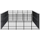 vidaXL Outdoor Dog Kennel Steel 41.47 m²