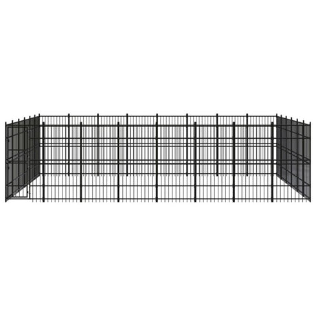 vidaXL Outdoor Dog Kennel Steel 44.24 m²