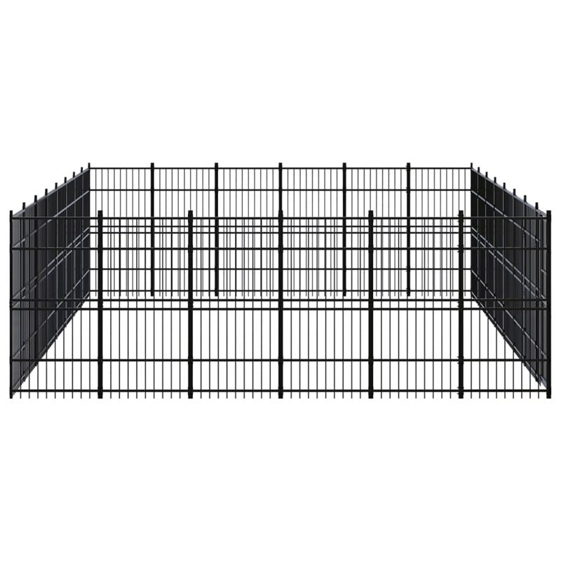 vidaXL Outdoor Dog Kennel Steel 44.24 m²