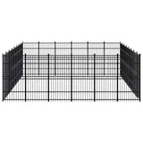 vidaXL Outdoor Dog Kennel Steel 44.24 m²