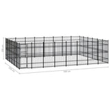 vidaXL Outdoor Dog Kennel Steel 44.24 m²